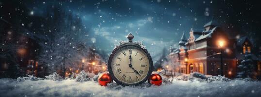 Natale Magia sfondo con allarme orologio foto