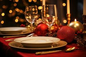 Natale cena tavolo decorazione foto
