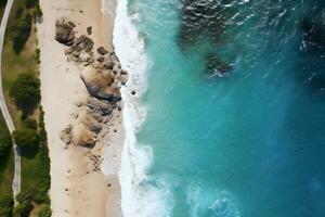 superiore Visualizza strade su un' mare spiaggia e il oceano, ai creare foto