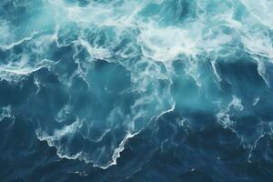 blu acqua superficie astratto blu acqua sfondo di acqua di mare flusso sotto leggero esposizione, ai creare foto