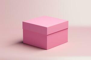 modello rosa scatola con coperchio su rosa sfondo. generativo ai foto