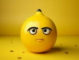 giallo triste emoji con isolato sfondo generativo ai foto
