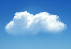 singolo nube isolato al di sopra di blu cielo sfondo. bianca soffice nube foto, bellissimo nube forma. clima concetto foto