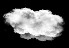 singolo bianca nube al di sopra di nero sfondo foto