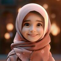 bellissimo contento musulmano bambini sorridente foto