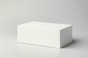 bianca scatola modello su bianca sfondo. generativo ai foto