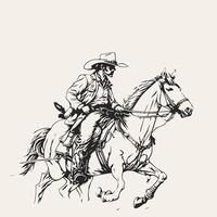 rodeo occidentale cowboy Vintage ▾ mano disegnato opera d'arte foto