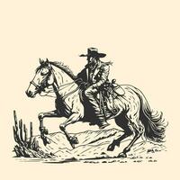rodeo occidentale cowboy Vintage ▾ mano disegnato opera d'arte foto