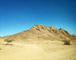 deserto terra con montagne e mare foto