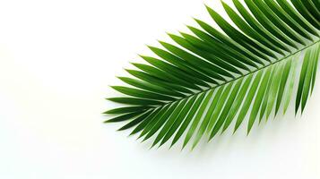 avvicinamento di palma foglia su bianca sfondo. silhouette concetto foto