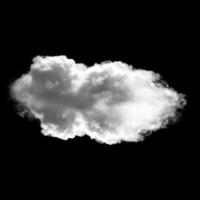 singolo bianca nube volante al di sopra di nero sfondo foto