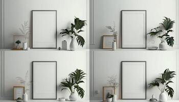 minimalista moderno vivente camera generativo ai foto