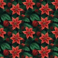 poinsettia senza soluzione di continuità modello.botanico Natale illustrazione.sfondo per nuovo anno vacanze.per involucro carta, stampe e pubblicazioni. foto