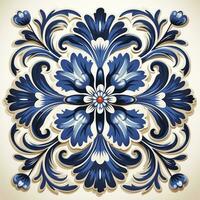 tradizionale blu spagnolo piastrella, creato con generativo ai foto