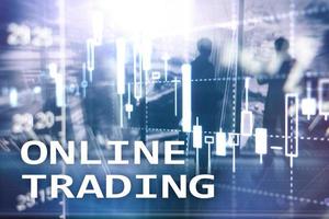 trading online, forex, concetto di investimento su sfondo sfocato business center. foto
