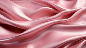 bellissimo liscio elegante ondulato leggero rosa raso seta lusso stoffa tessuto struttura, generativo ai foto