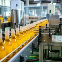 bevanda fabbrica produzione linea frutta succo bevanda Prodotto a trasportatore cintura foto