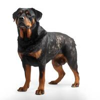 ai generativo rottweiler razza cane isolato su un' chiaro bianca sfondo foto