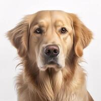 ai generativo d'oro cane da riporto razza cane isolato su un' chiaro bianca sfondo foto