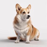 ai generativo pembroke gallese corgi razza cane isolato su un' luminosa bianca sfondo foto