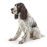 ai generativo inglese springer spaniel razza cane isolato su un' luminosa bianca sfondo foto