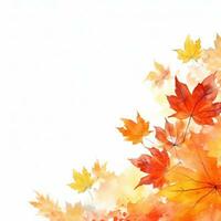autunno sfondo con acquerello acero le foglie foto