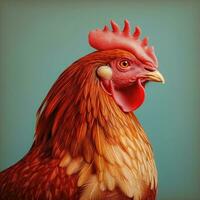 ritratto di un' Marrone gallina - ai generativo foto