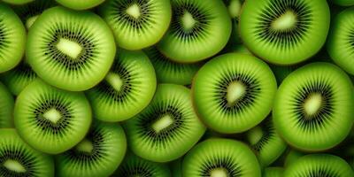 Kiwi frutta avvicinamento come un' sfondo. superiore Visualizza - ai generativo foto