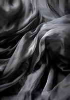 nero trasparente sfondo di fluente tessuto, nel il stile di monocromatico colori. ai generativo arte foto