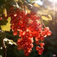 un' ramo di ribes su albero. ai generativo arte foto