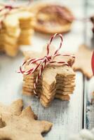 Natale dolce biscotti stelle come Natale decorazioni - vicino su foto