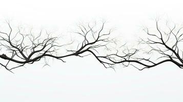albero rami isolato su bianca. silhouette concetto foto