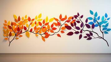 immagini di le foglie su un' colorato sfondo parete. silhouette concetto foto
