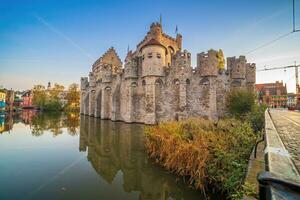 castello gravensteen nel il centro di Gand Belgio foto