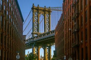 Manhattan ponte, paesaggio urbano di nuovo York città nel il unito stati di America foto