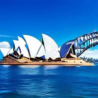 sydney musica lirica Casa con mare e blu cielo ai generateblue cielo foto