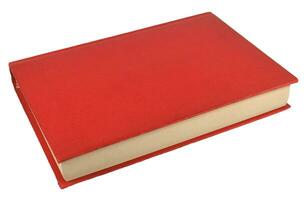 rosso libro isolato al di sopra di bianca foto