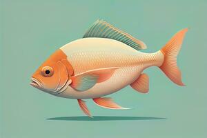 illustrazione di un' pesce su un' blu sfondo, vettore illustrazione. ai generativo foto