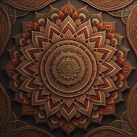 mandala modello. Vintage ▾ decorativo elementi. mano disegnato orientale sfondo. ai generativo foto