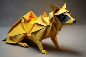 carta origami animale isolato su solido colore sfondo. ai generativo foto