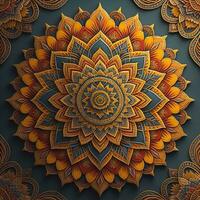 mandala modello. Vintage ▾ decorativo elementi. mano disegnato orientale sfondo. ai generativo foto