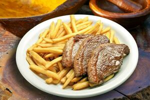 picanha con francese patatine fritte foto