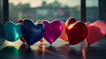 colorato cuore forma palloncini foto
