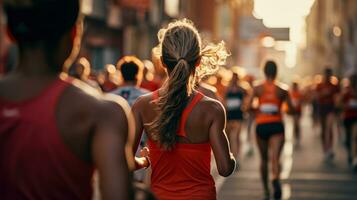 donne in esecuzione maratona generativo ai foto