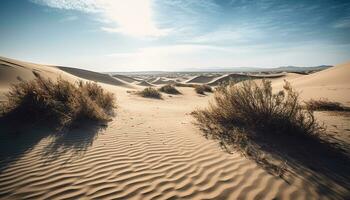 arido clima, estremo terreno, a strisce sabbia dune, bellezza nel natura generato di ai foto