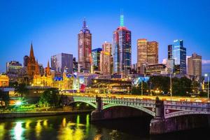 skyline della città di melbourne a victoria, australia foto