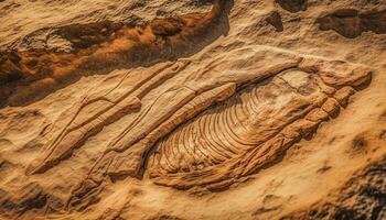 antico arenaria scogliera eroso di onde, in mostra natura ruvido bellezza generato di ai foto