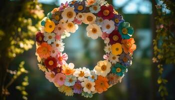 freschezza di estate fiori nel un' colorato mazzo all'aperto generato di ai foto