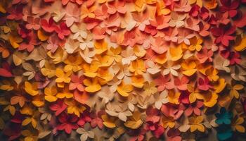 vivace colorato autunno le foglie creare un' bellissimo natura fondale generato di ai foto