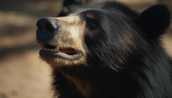 carino cane, peloso e giocoso, seduta all'aperto nel natura generato di ai foto